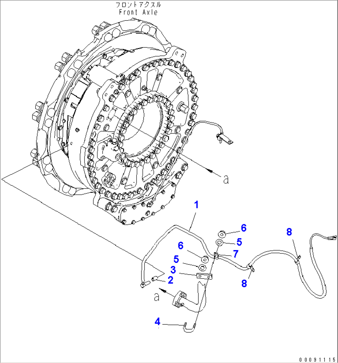 FRONT AXLE (R.H.) (ABS SENSOR) (FOR WITH ABS)(#8184-)