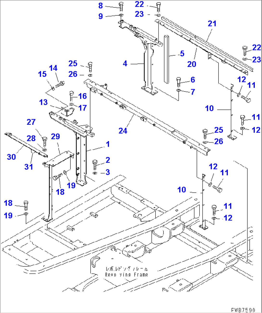 FRAME (MACHINE CAB)(#33001-33465)