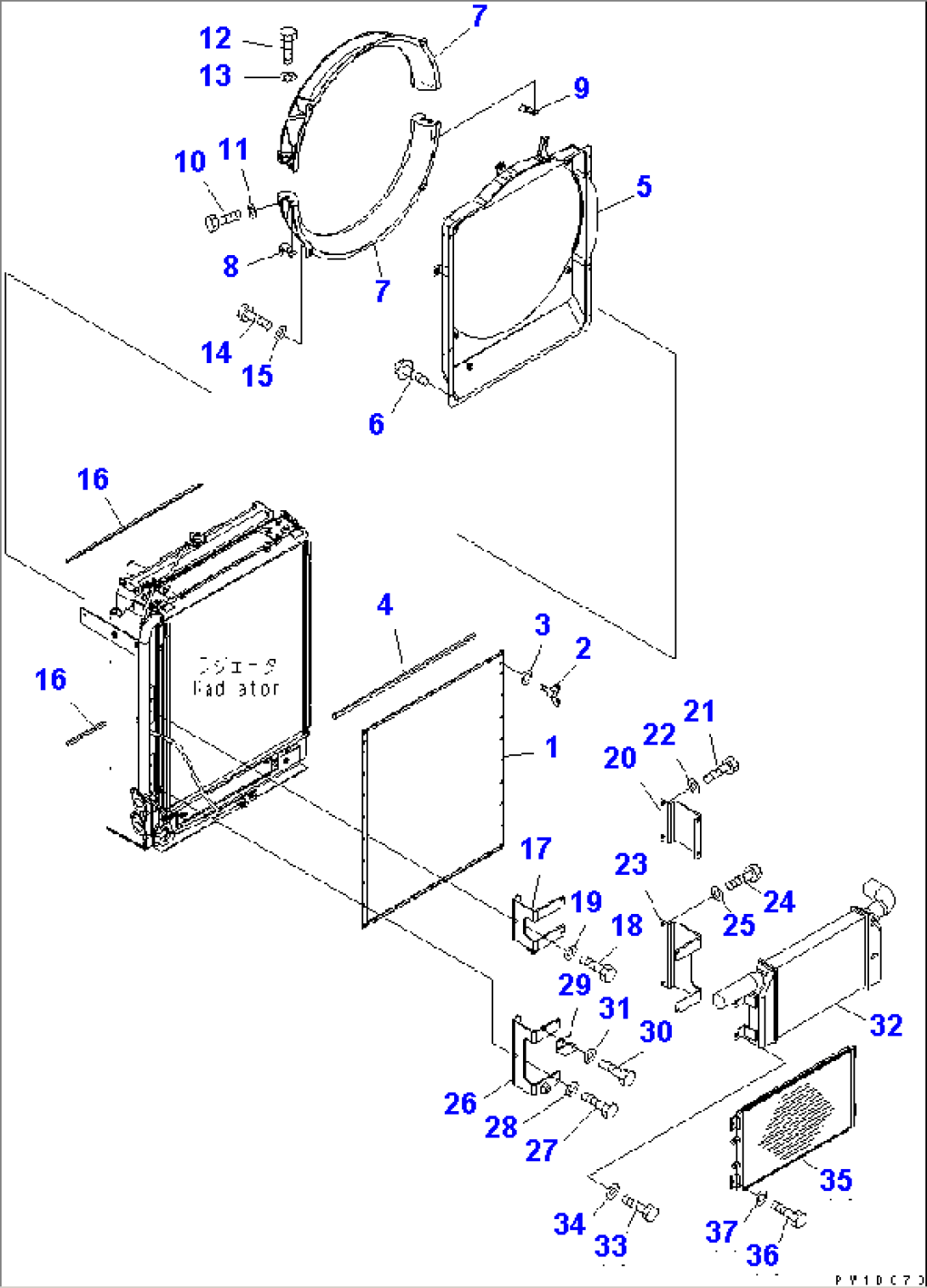 COOLING (AFTER COOLER AND CONDENSER) (WITH AIR CONDITIONER)(#200001-250000)