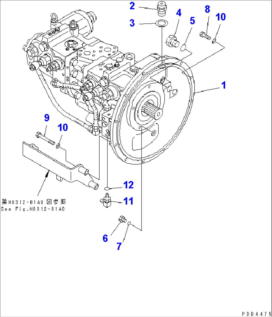 MAIN PUMP (CONNECTING PARTS)(#10001-10021)