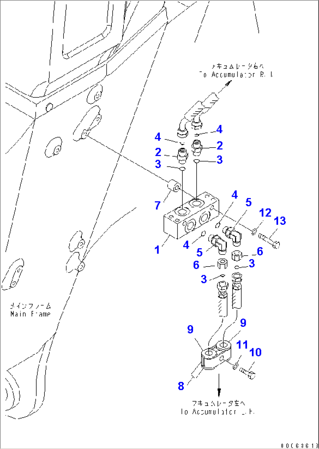 FRONT BRAKE PIPING (L.H.)(#7169-)