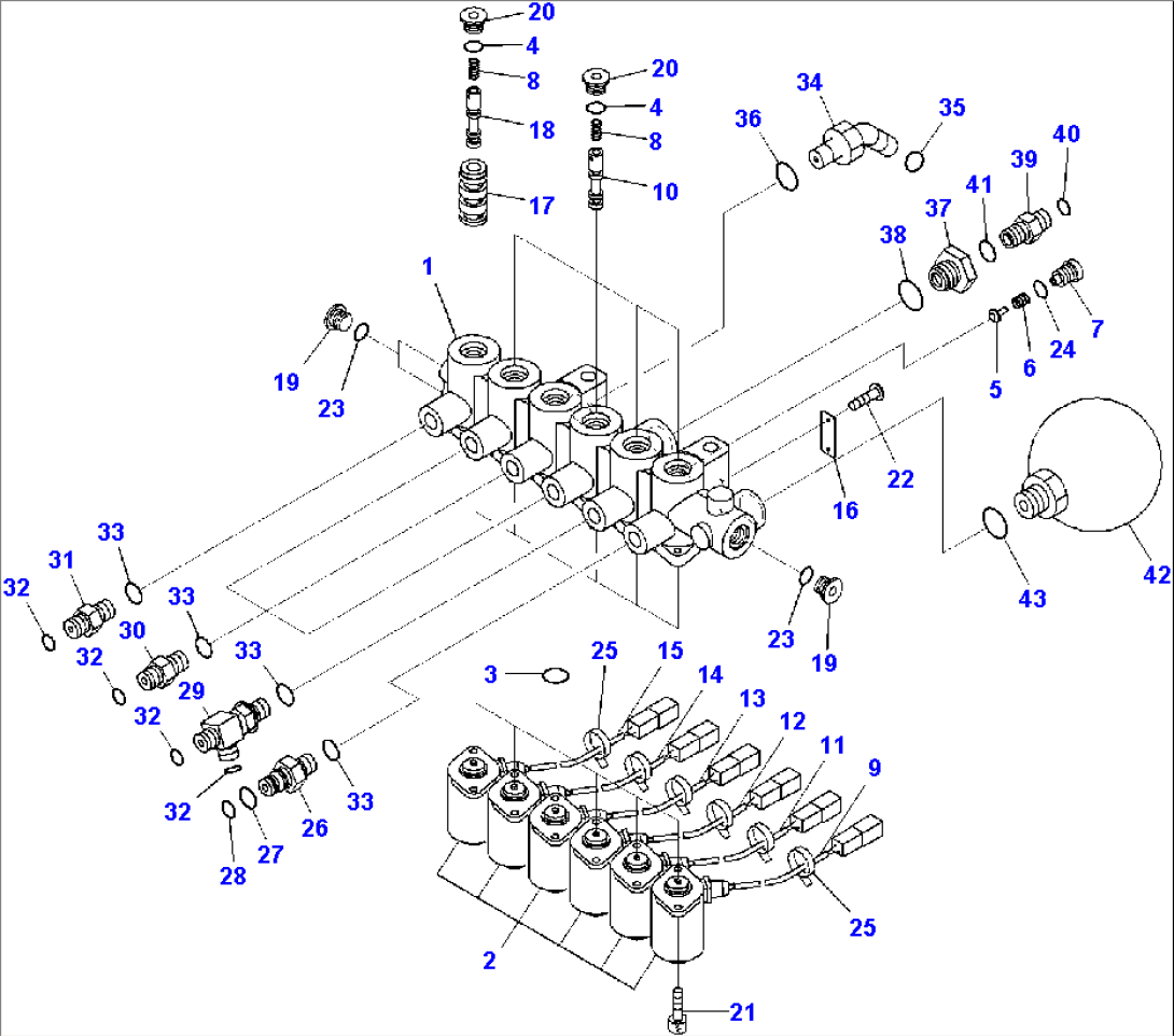 Solenoid Valve Circuit, For Machine With 1-additional Actuator Circuit (1/2)