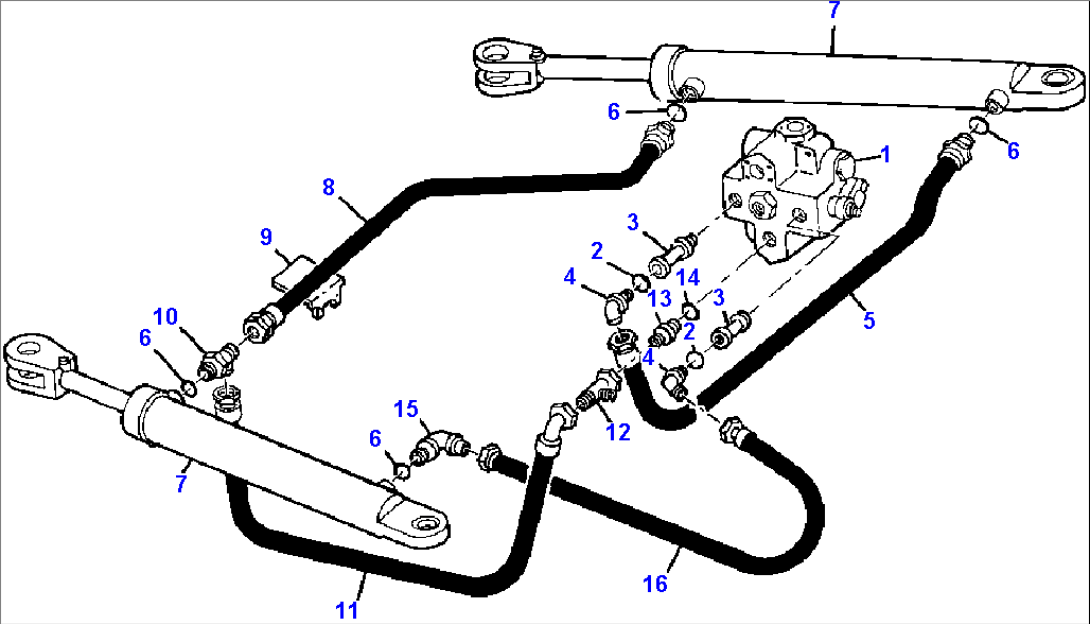 HYDRAULIC PIPING - STEERING VALVE TO STEERING CYLINDERS (FOR MODEL 515C/515CH)