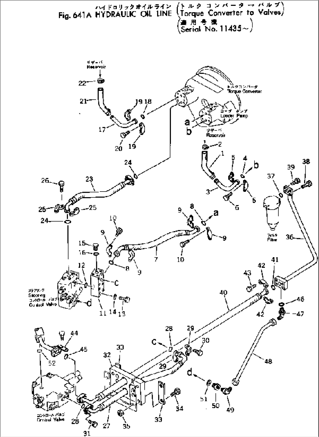 HYDRAULIC OIL LINE (TORQUE CONVERTER TO VALVE)(#11435-)