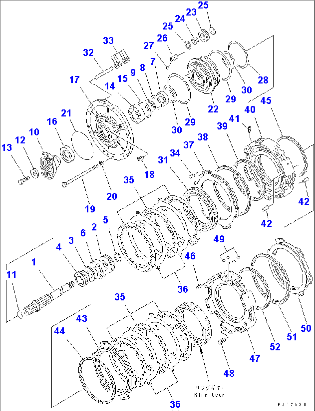 TRANSMISSION¤ GEAR AND SHAFT (1/3)¤ (2/5)(#35001-)