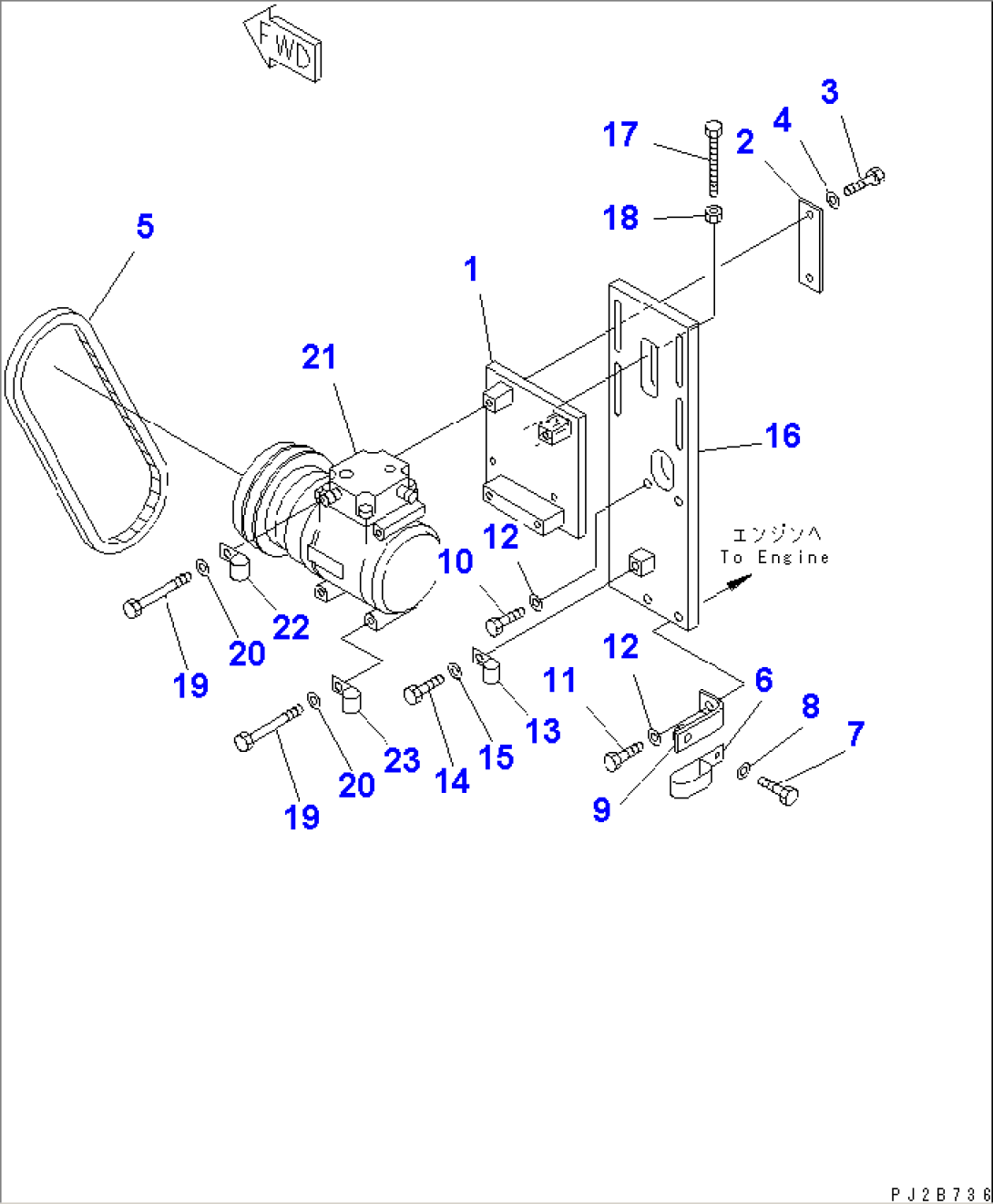 AIR CONDITIONER (1/6) (COMPRESSOR AND MOUNTING PART)(#11003-11086)