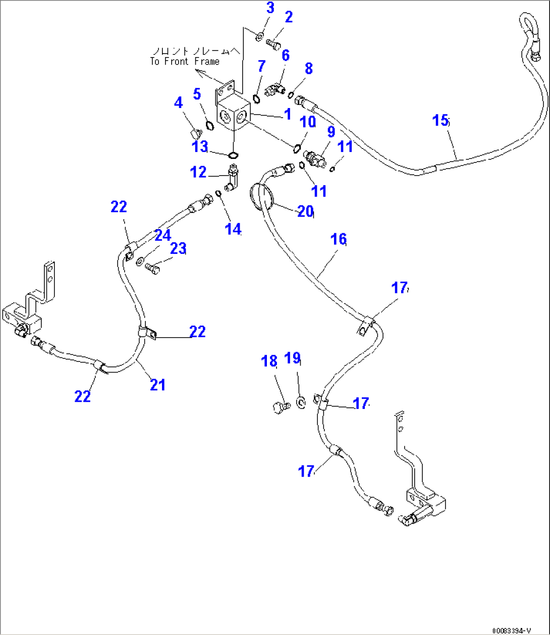 HYDRAULIC PIPING (RETURN BLOCK)(#75001-)