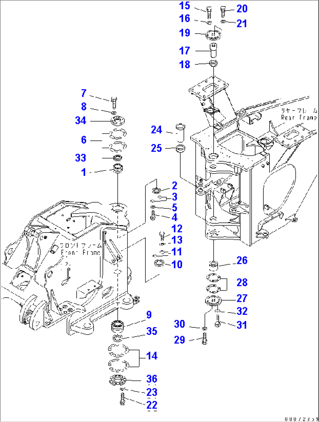 HINGE PIN (FOR FRONT AND REAR FRAME CONNECTING) (-40ßC SPEC.)(#52406-)