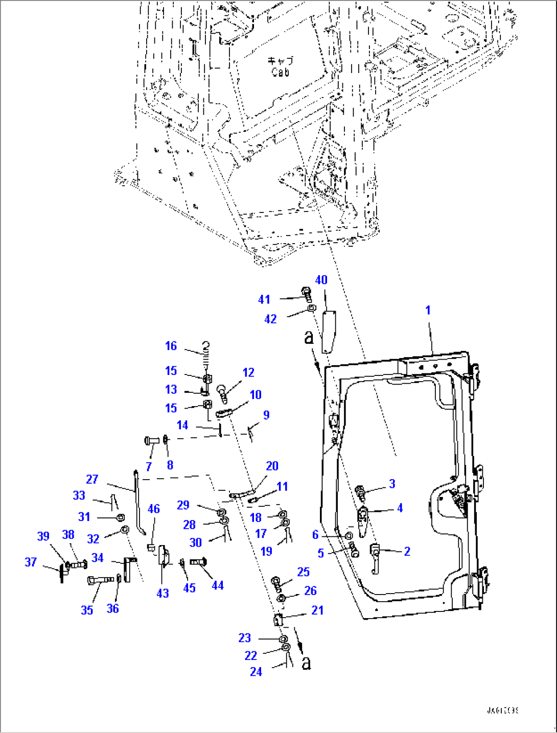 Cab, Door and Latch, L.H. (#B60001-)