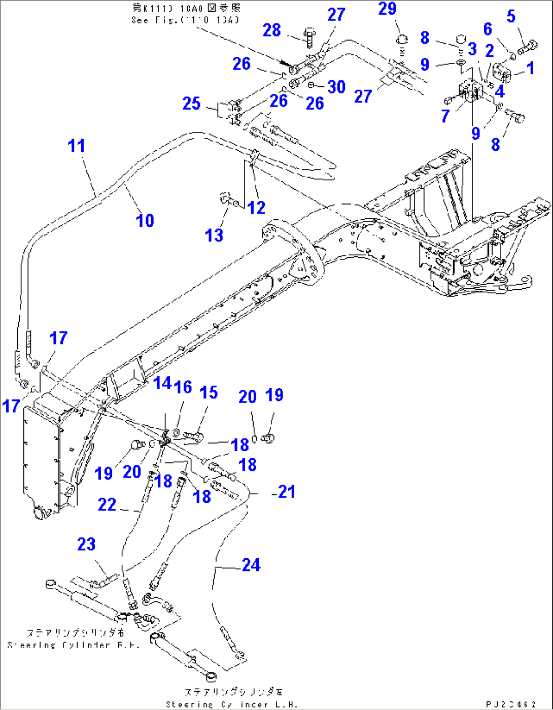 STEERING PIPING (FRONT FRAME SIDE)(#51001-)