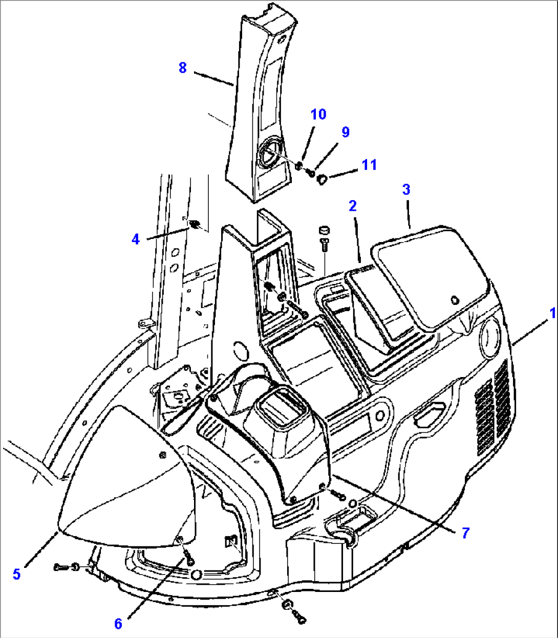 K5009-01A0 CAB ASSEMBLY RIGHT SIDE (CAB WITH AIR CONDITIONER)