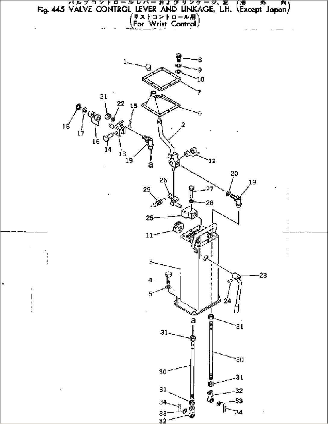 VALVE CONTROL LEVER AND LINKAGE¤ L.H. (E.J.) (FWC)
