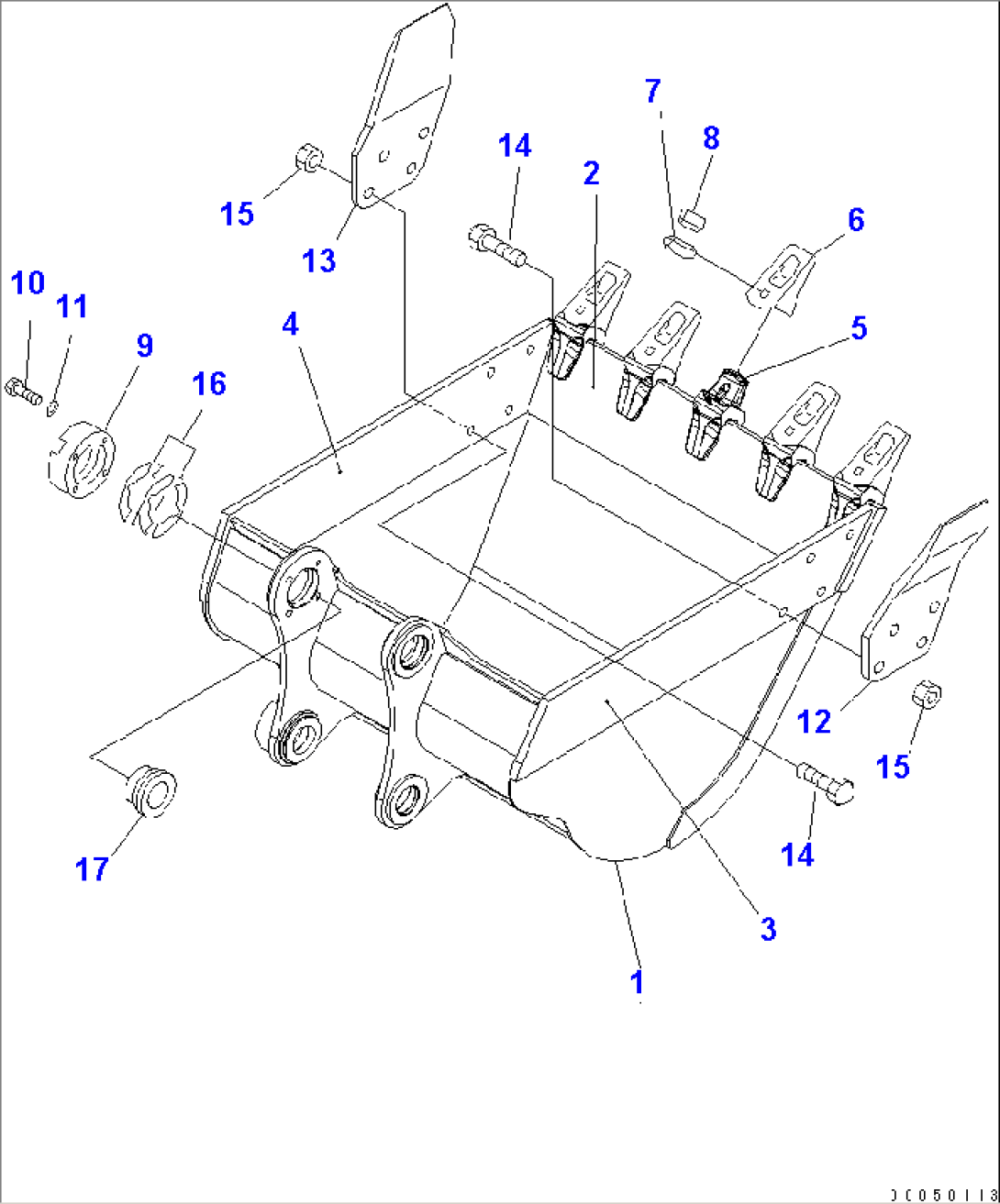 BUCKET¤ 0.9M3¤ 1200MM (VERTICAL PIN TYPE)(#310001-)