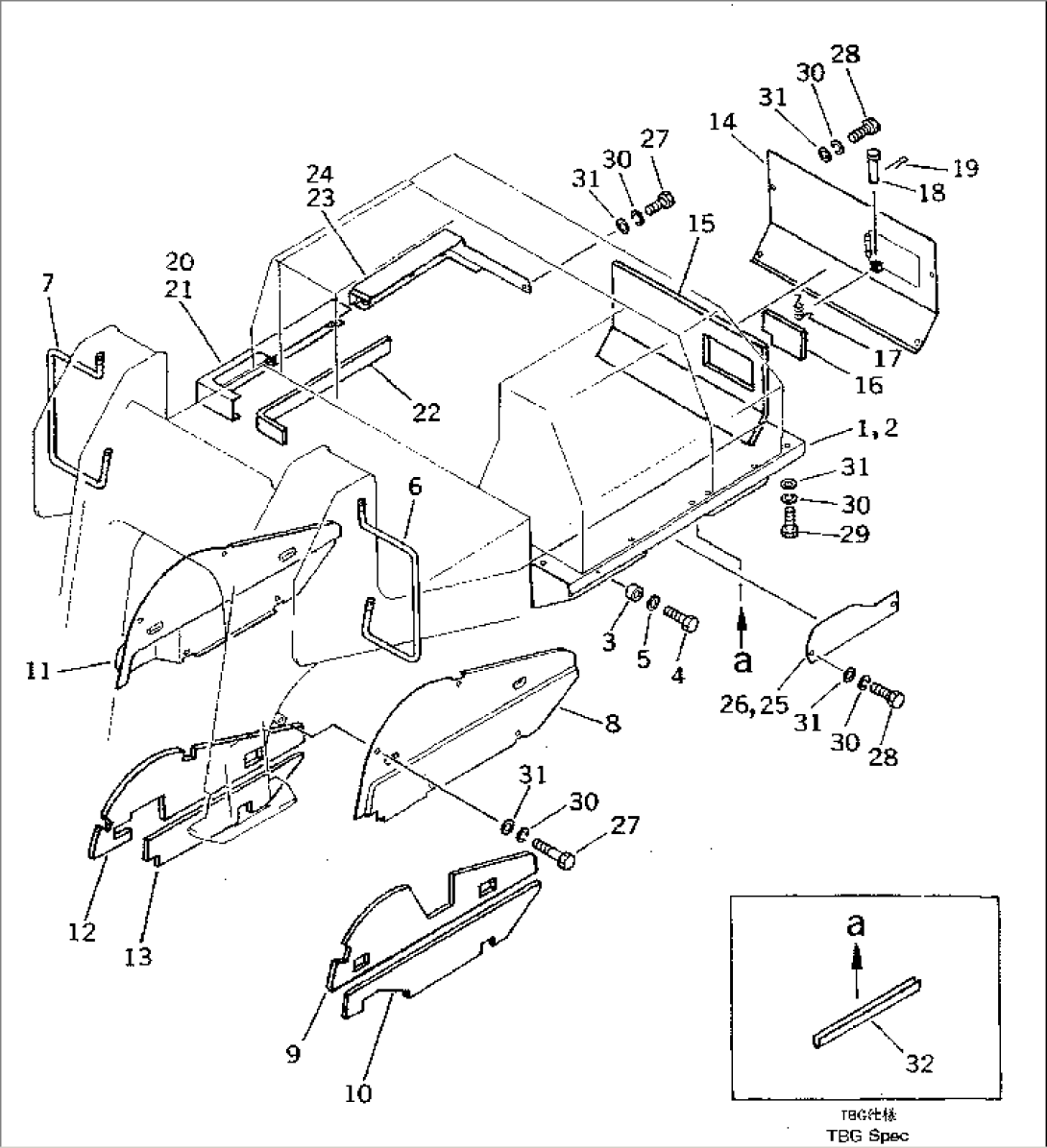 REAR COVER (NOISE SUPPRESSION FOR EC) (TBG SPEC.)