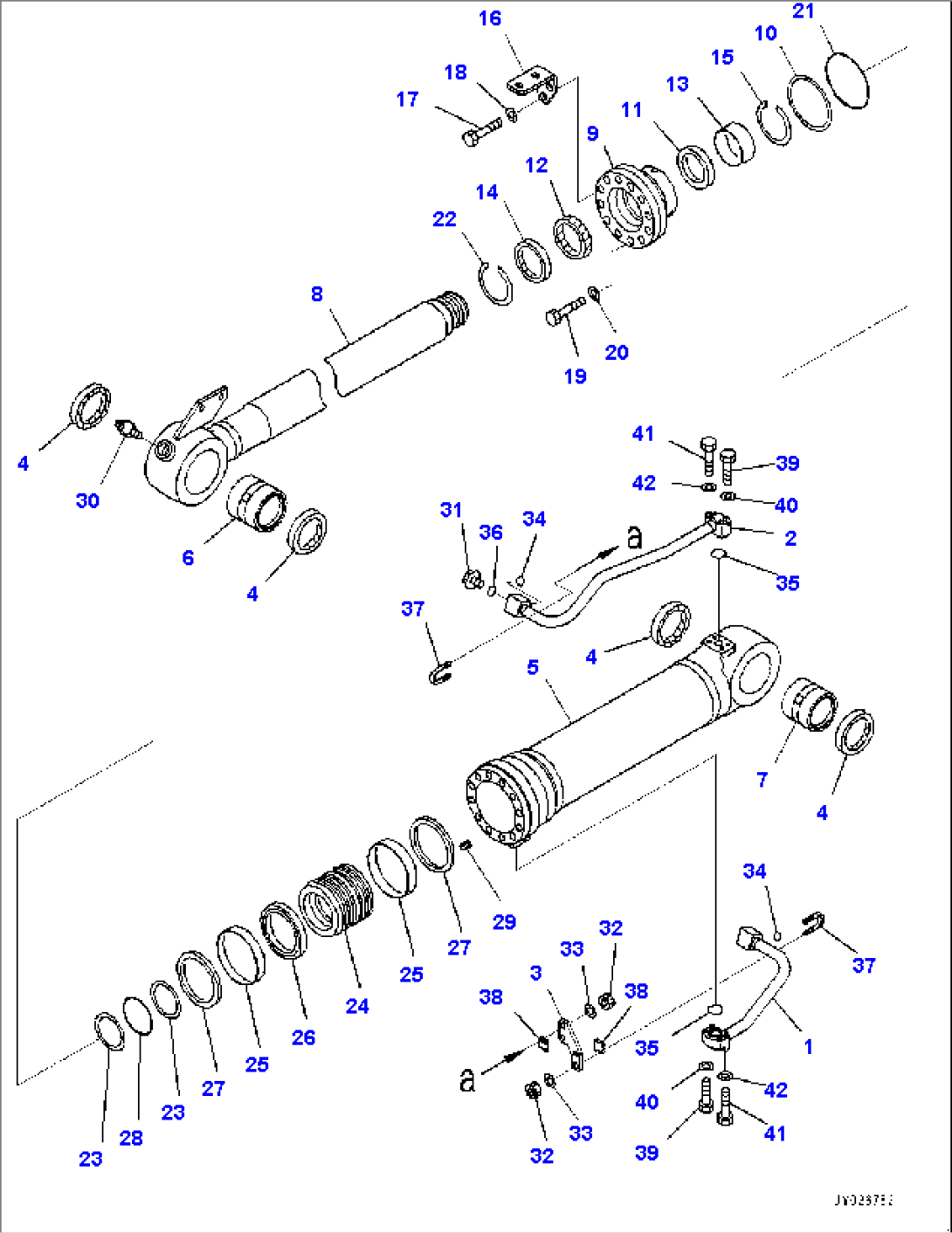 Bucket Cylinder, Inner Parts (#80001-)
