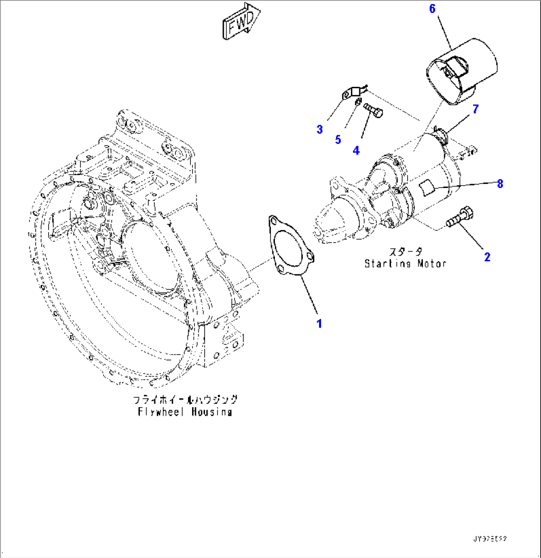 Starting Motor, Mounting (#830022-)