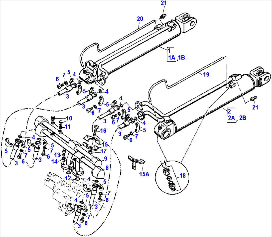 LIFT CYLINDER AND PIPINGS