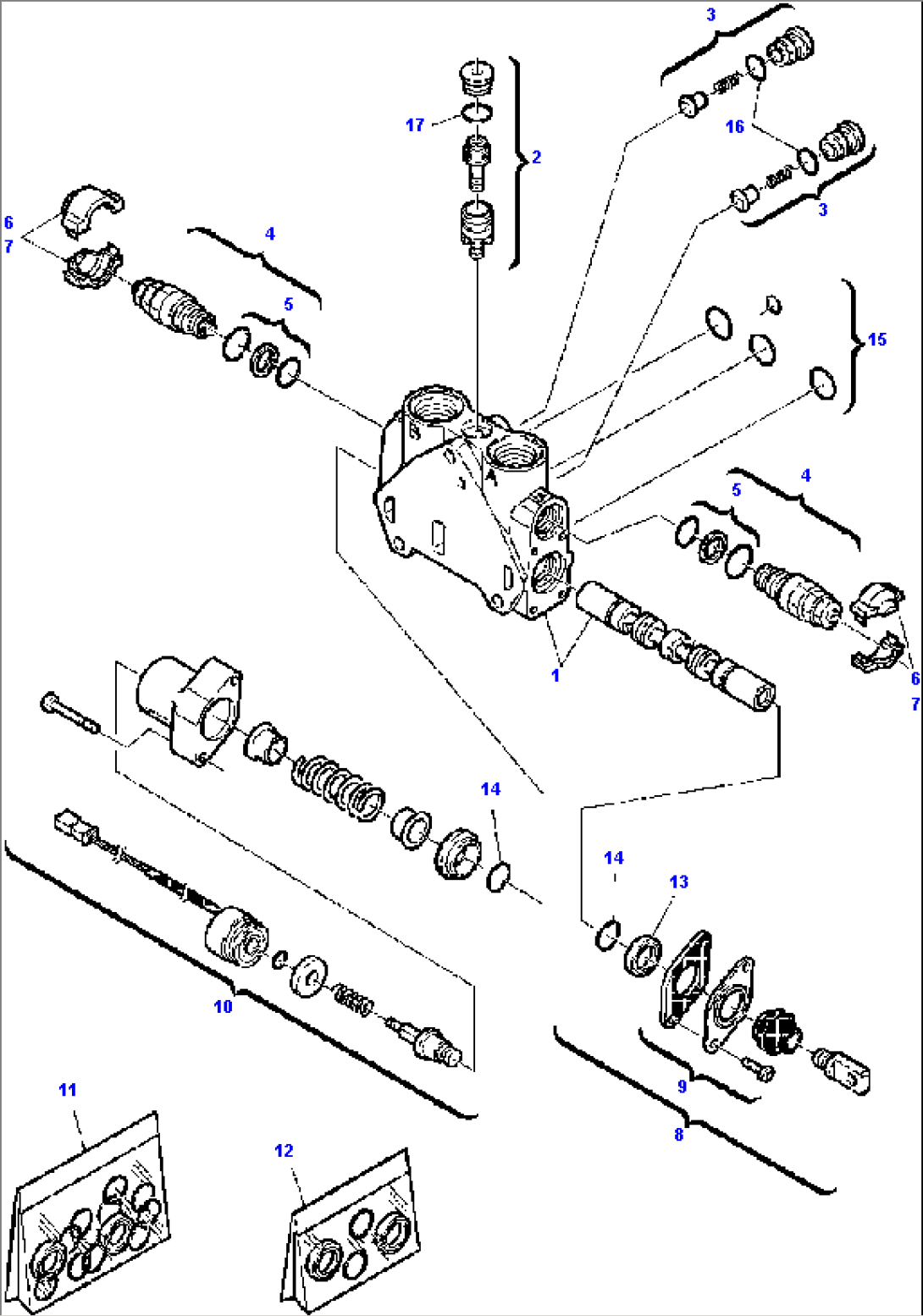 FIG. H6275-01A0 SHOVEL CONTROL VALVE - SHOVEL DUMP SECTION FOR BUCKET 4 IN 1