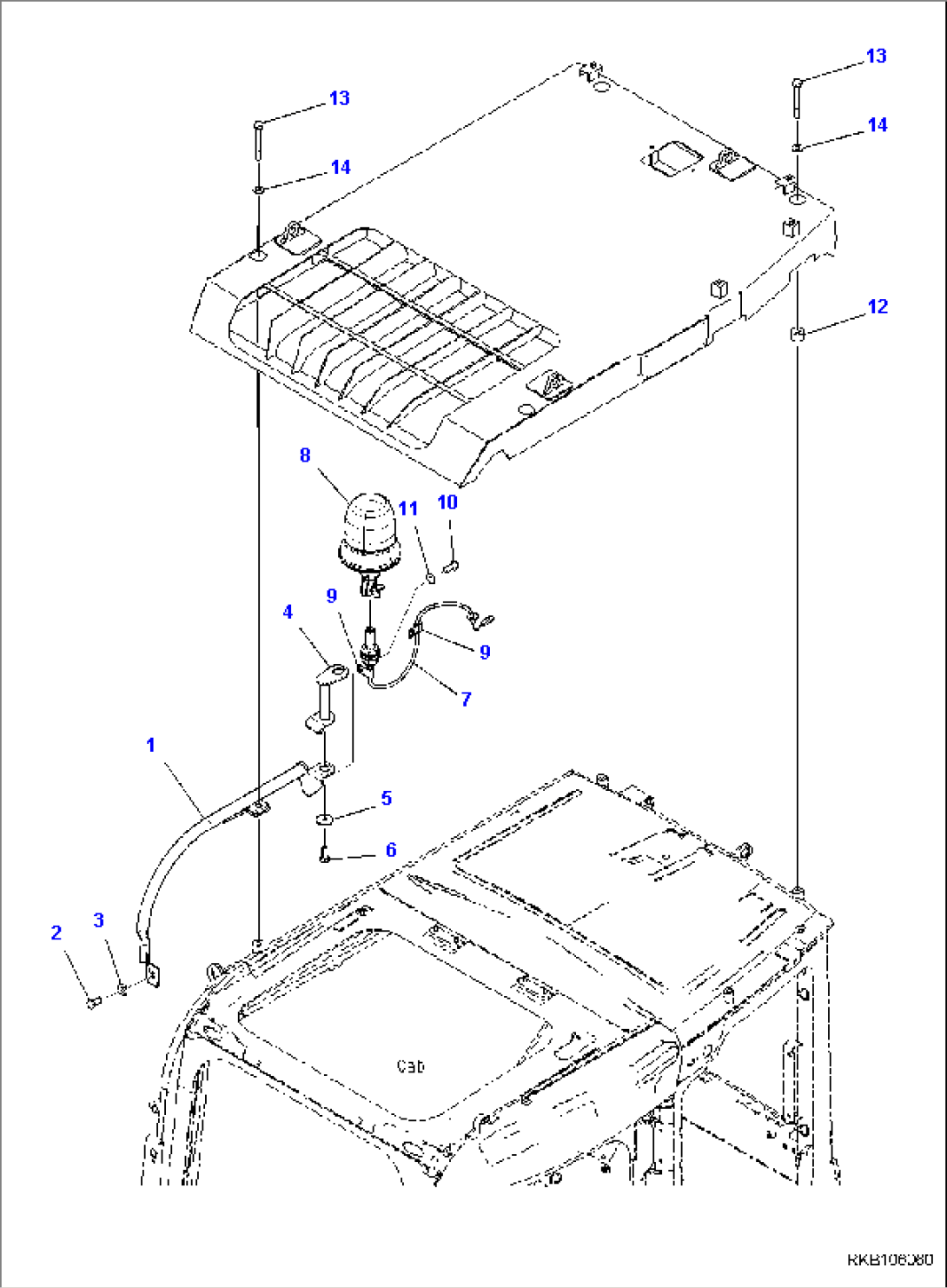 BEACON LAMP, WITH FOPS GUARD