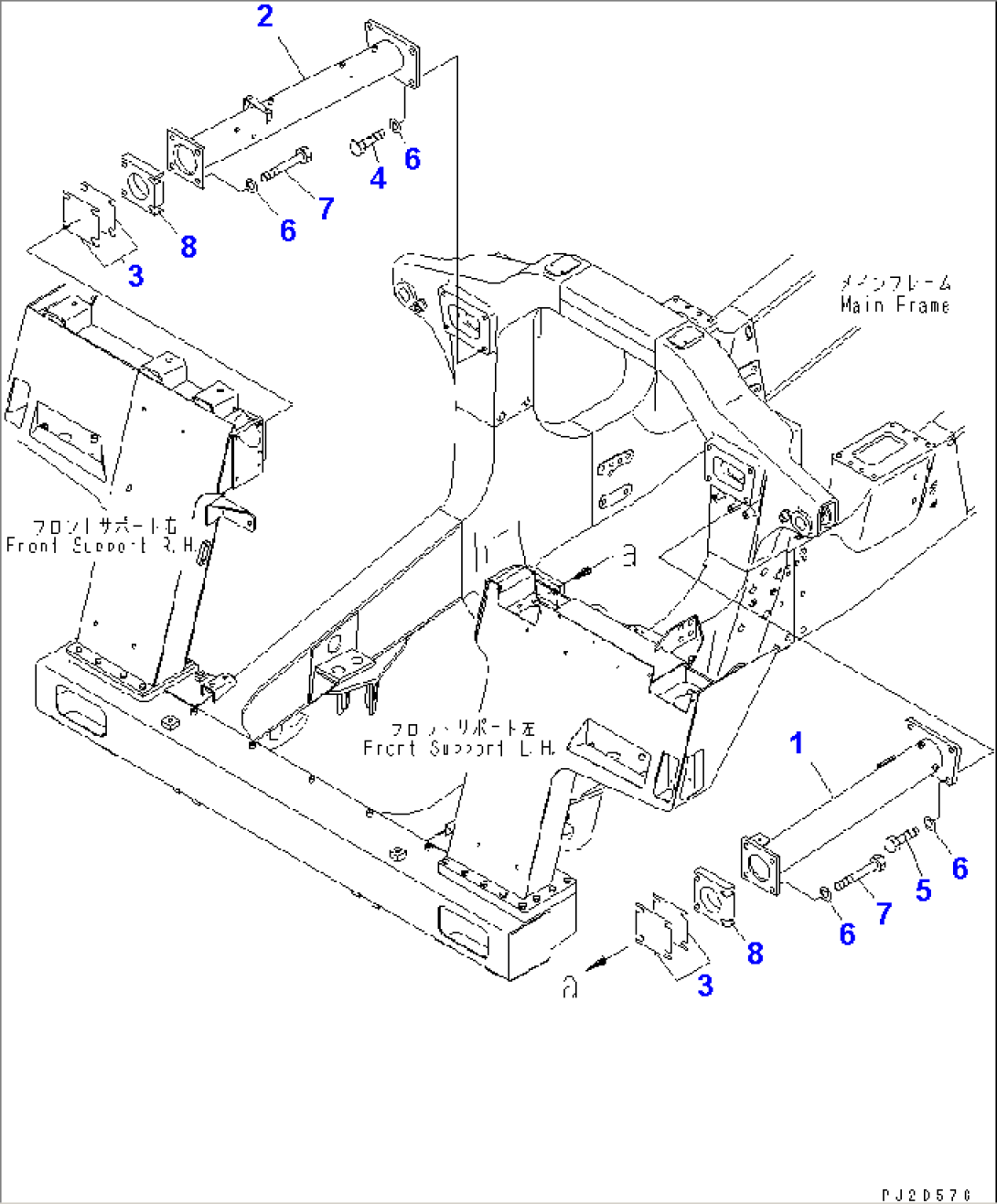FRONT SUPPORT STAY (WITH ENGINE SIDE COVER)