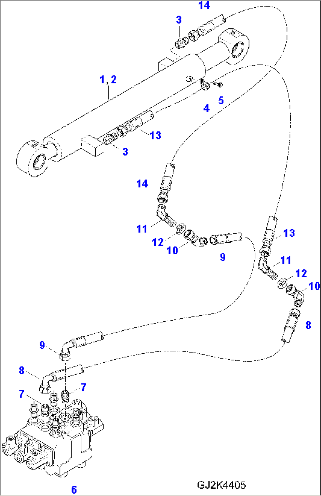 BUCKET CYLINDER AND PIPINGS