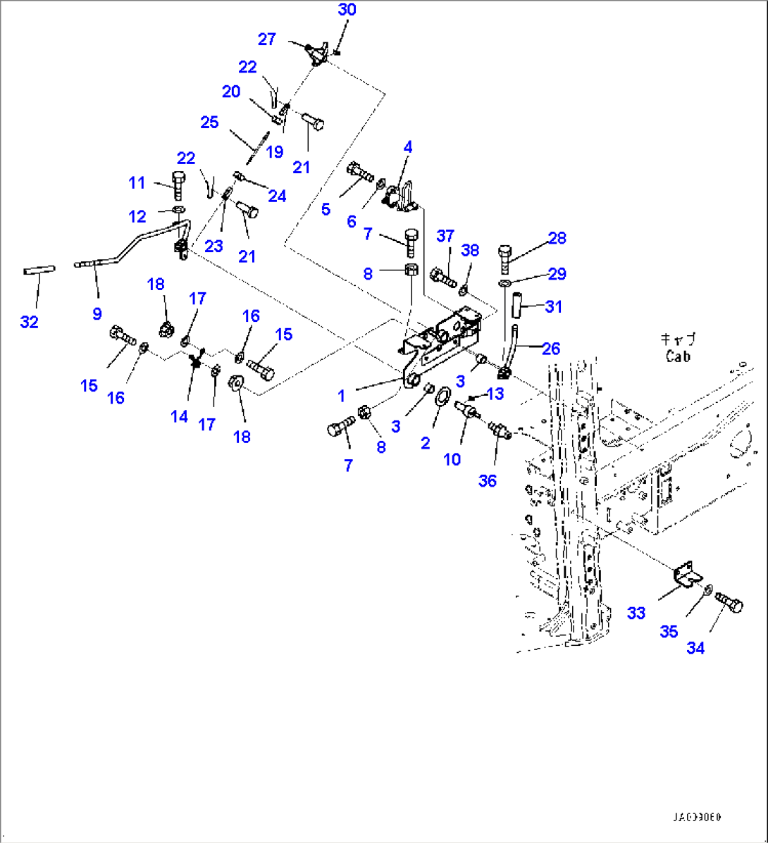 ROPS Cab, Parking Brake Lever (#80850-82124)