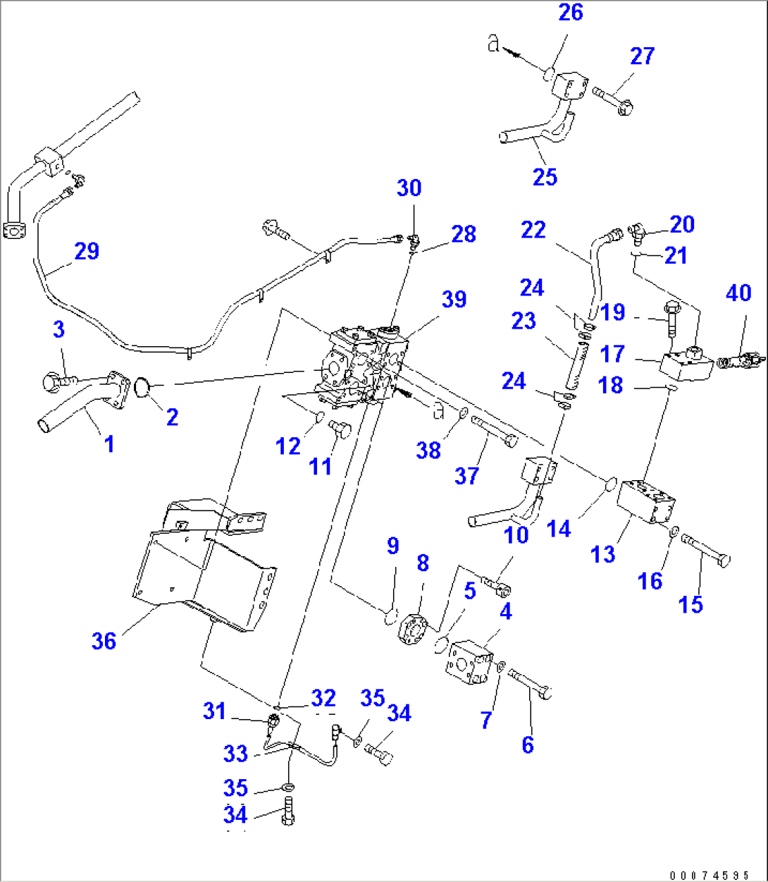 EMERGENCY STEERING PIPING (DIVERTER VALVE PIPING)(#51075-)