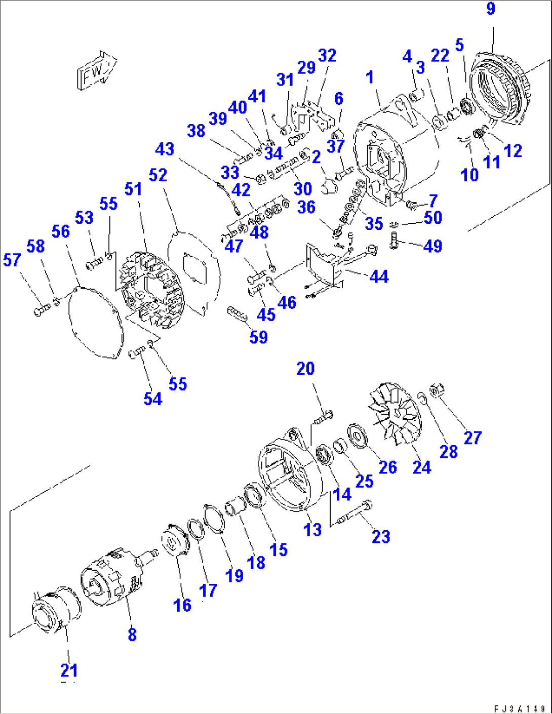 ALTERNATOR (DELCOREMY) (50A)(#20338-45474)