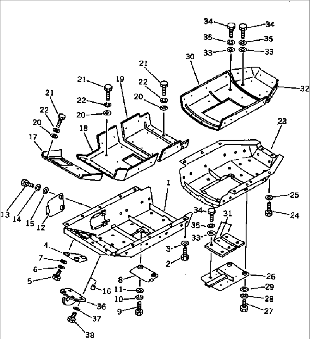 UNDER GUARD (NOISE SUPPRESSION SPEC. FOR EC) (D60E-8B #45672-) (D65E-8D #46890-)(#45672-)