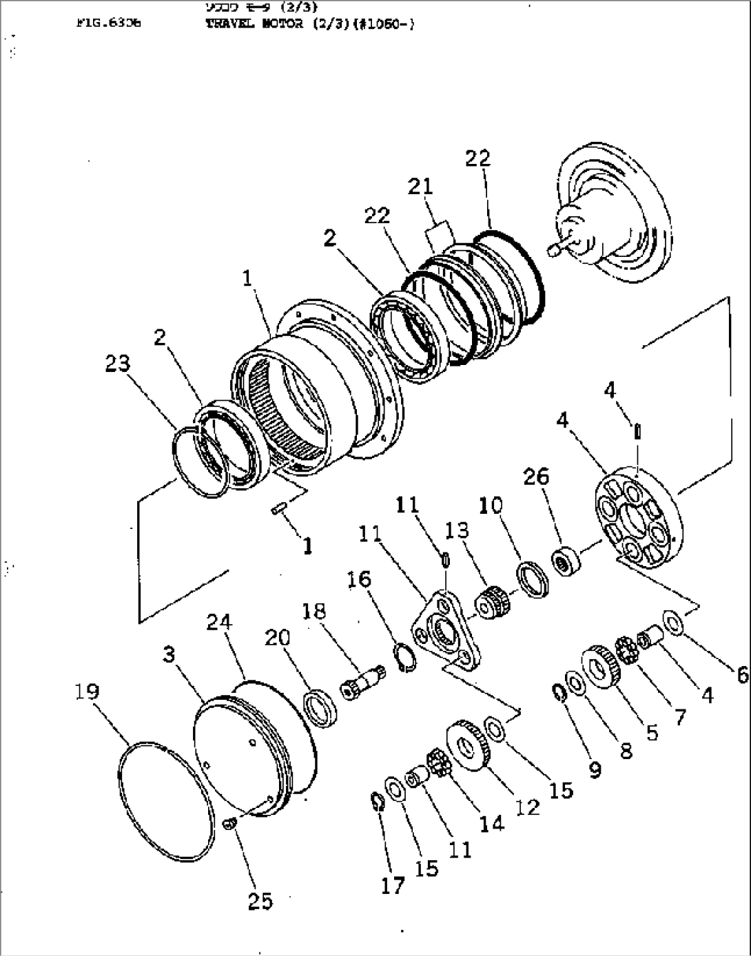TRAVEL MOTOR (2/3) (FOR SUPER LINER) (PC40T)(#20259-)