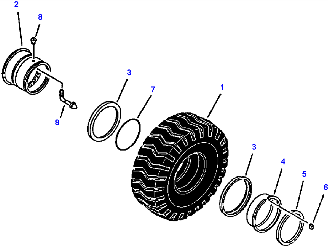 FIG NO. 3411B WHEELS AND TIRES - 26.5 X 25