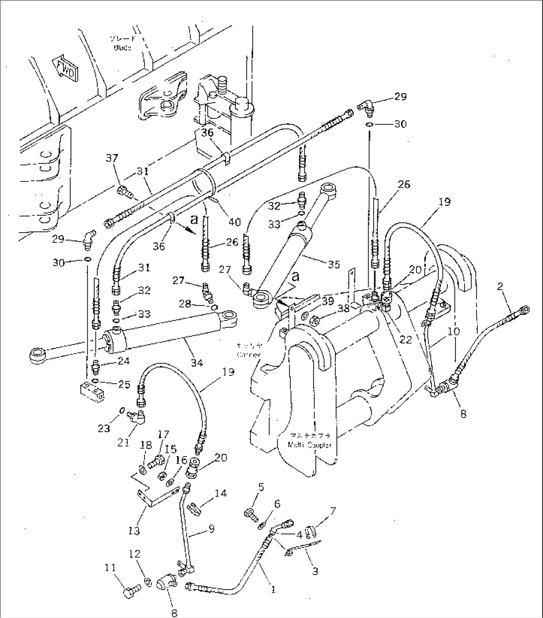 PITCH AND ANGLE SNOW PLOW (ANGLE CYLINDER LINE) (WITH MECHANICAL MULTI COUPLER)