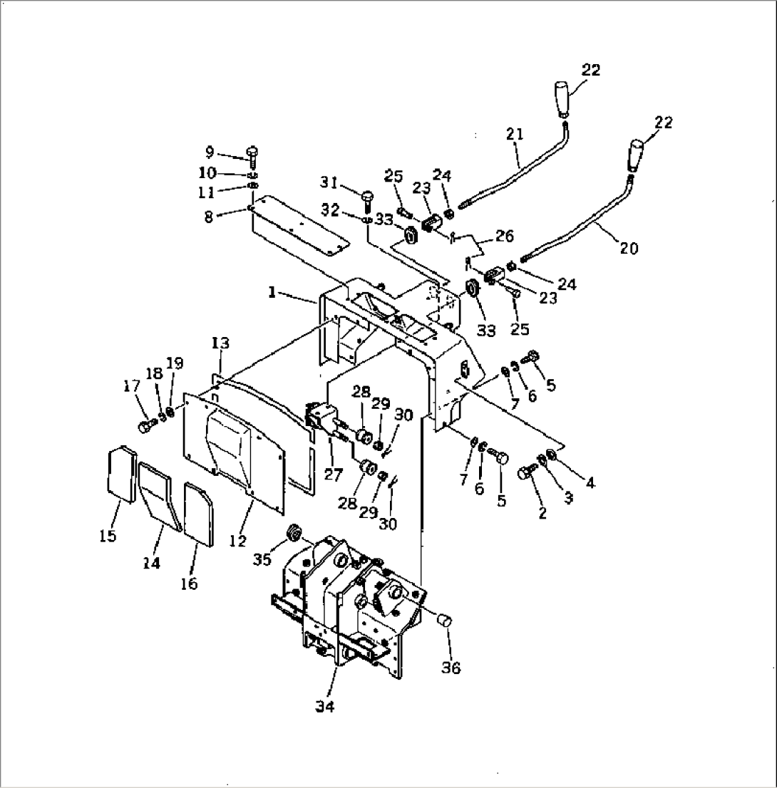 STEERING LEVER (NOISE SUPPRESSION SPEC. FOR EC) (D60E-8B #45672-) (D65E-8D #46890-)(#45672-)