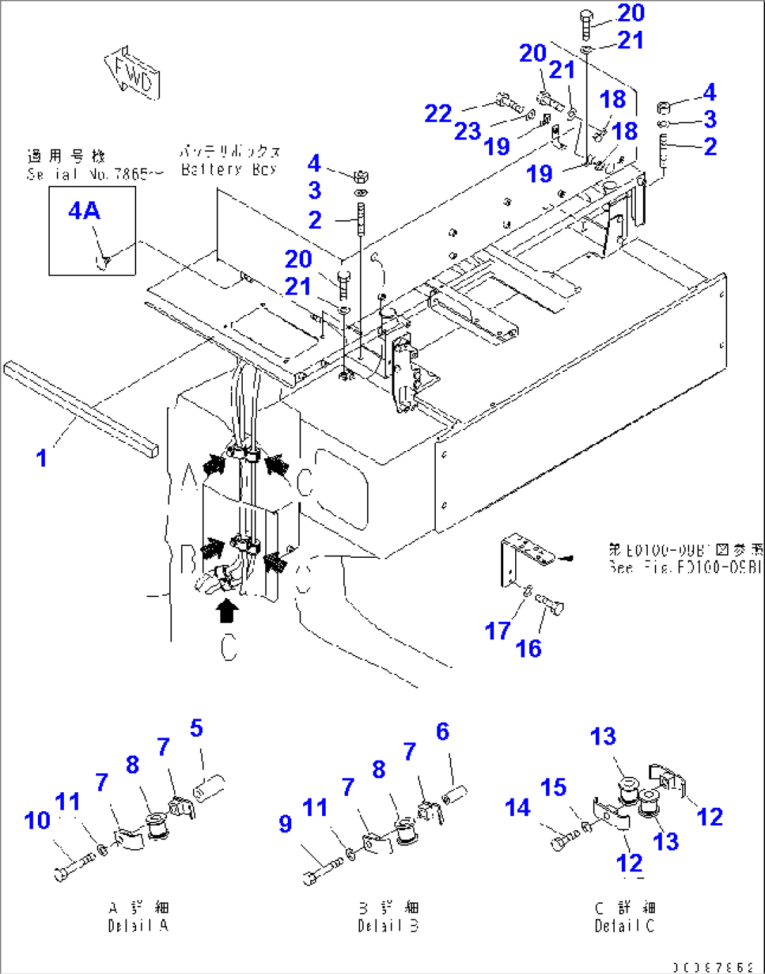 REAR HOOD RELATED PARTS (FOR WITH ABS)(#7169-)