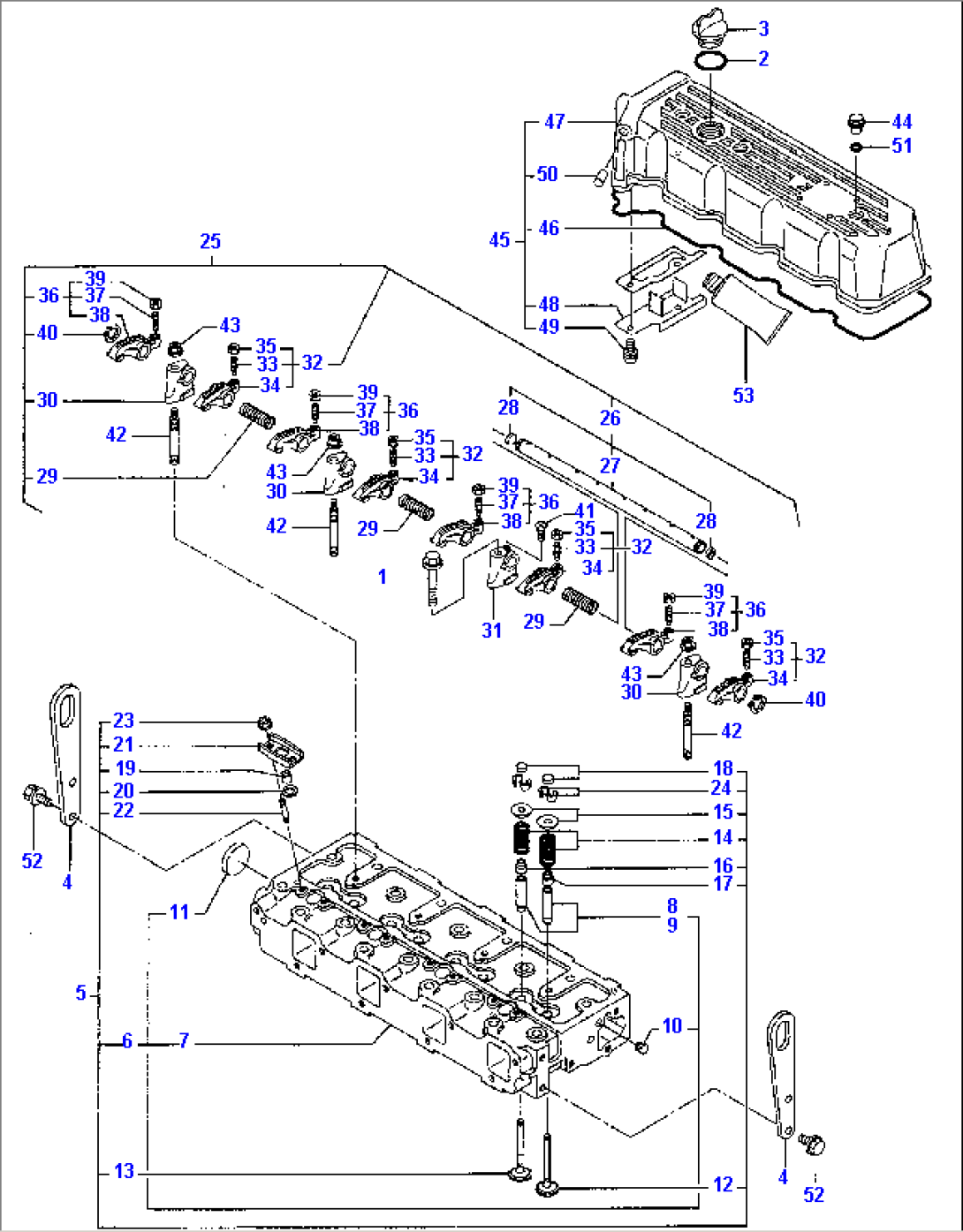 CYLINDER HEAD AND ATTACHING PARTS