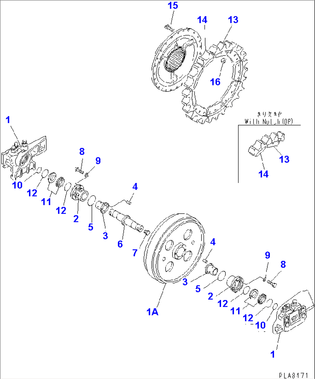 FRONT IDLER AND SPROCKET