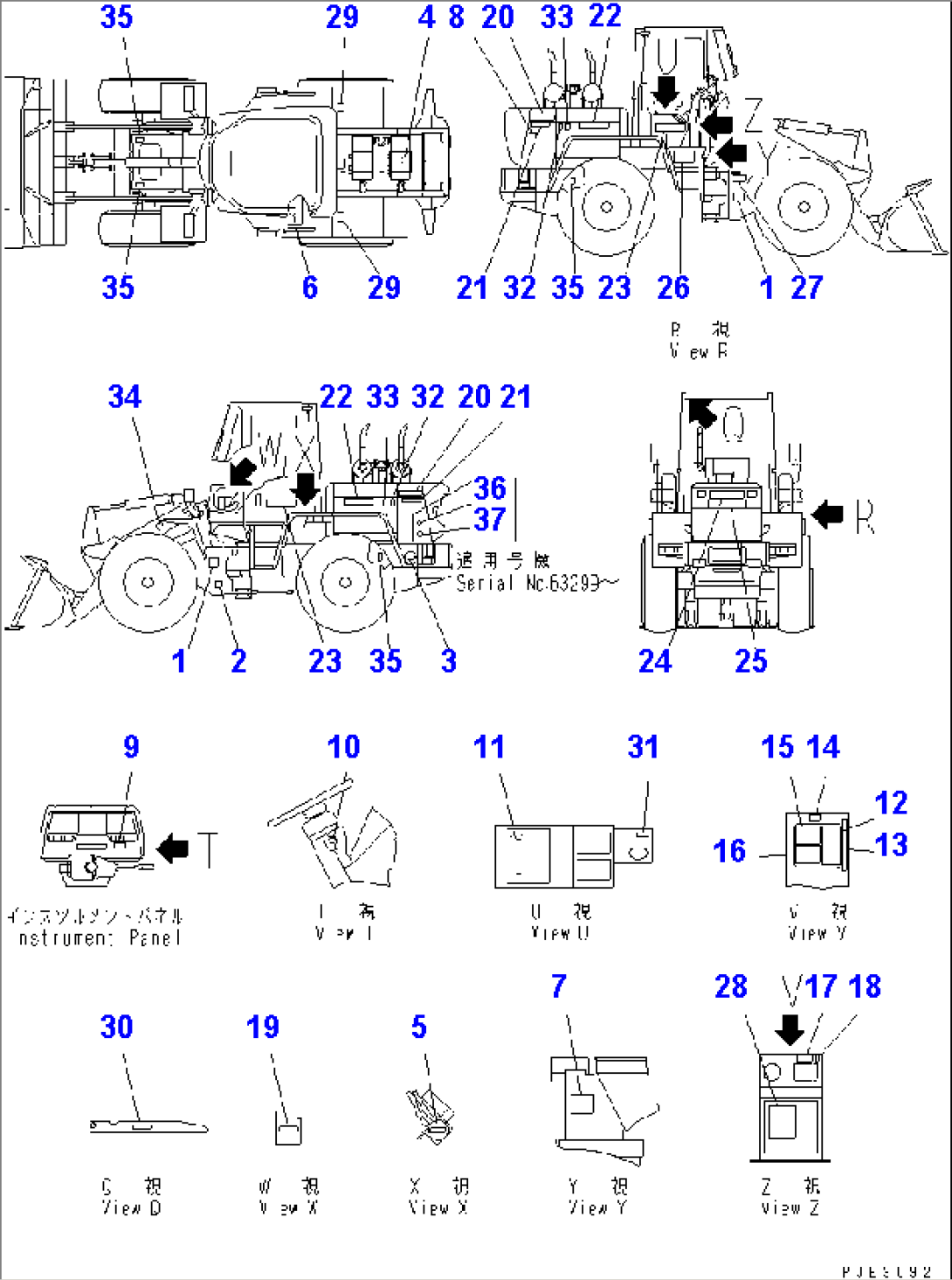 MARKS AND PLATES (WITH CAB) (JAPANESE) (SUPER SILENT SPEC.)(#63001-)