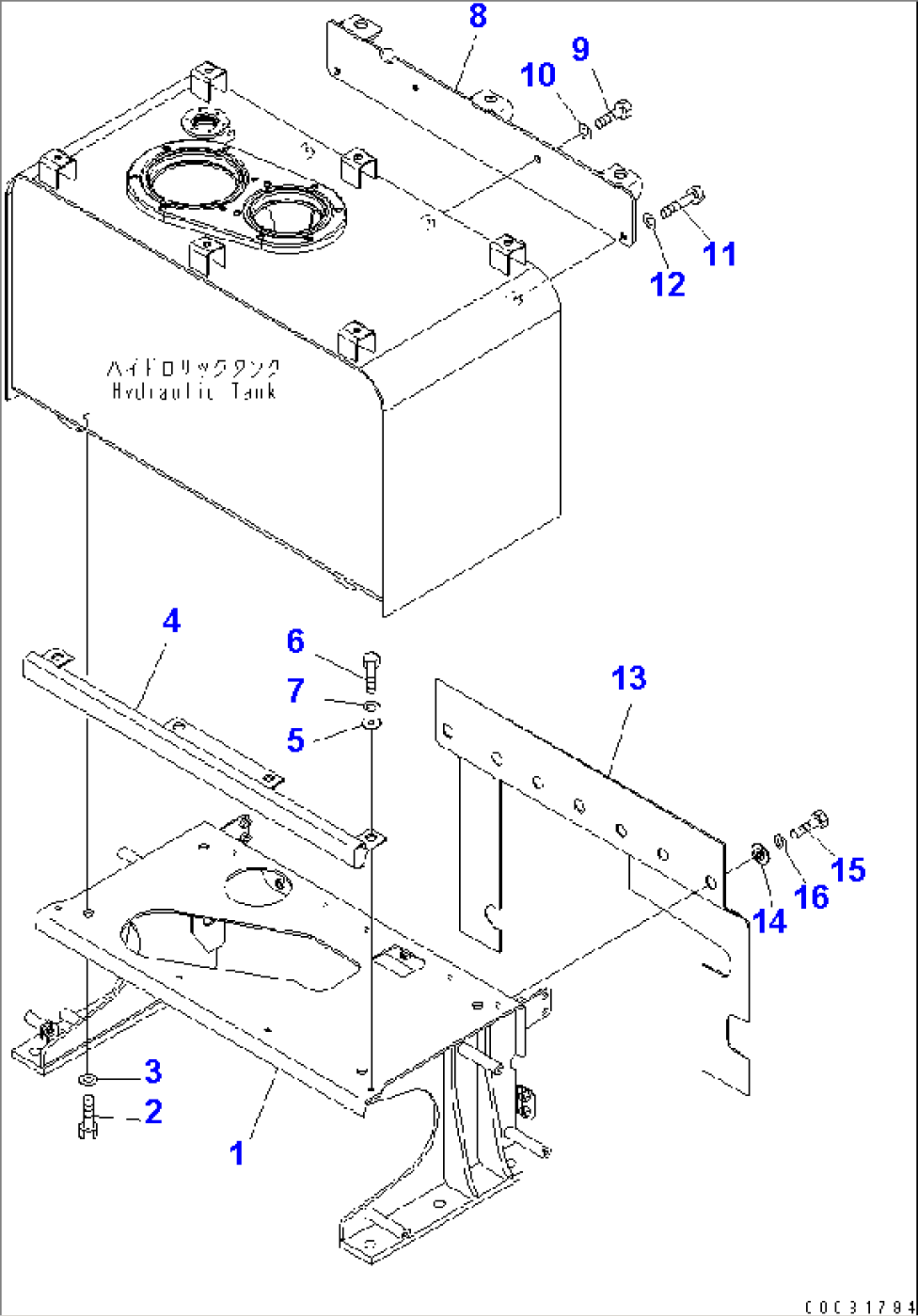 HYDRAULIC TANK (BRACKET)(#90001-)