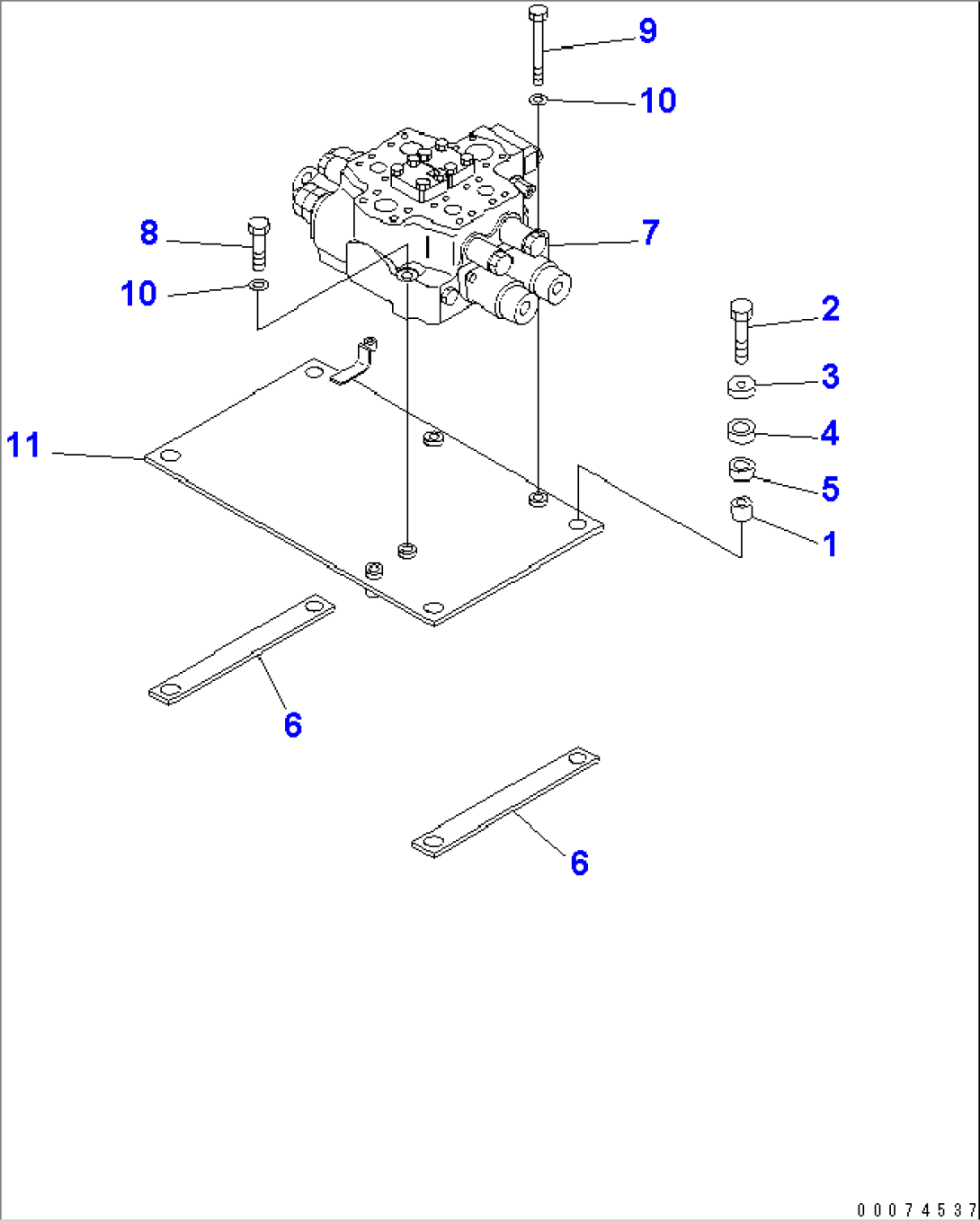 LOADER CONTROL VALVE (VALVE AND MOUNTING PARTS)(#51075-)