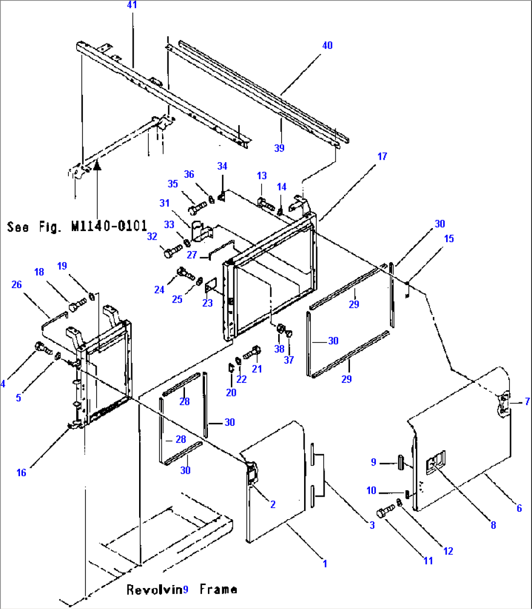 FIG NO. M1130-01A0 LEFT SIDE DOOR MACHINE CAB - STANDARD DUTY