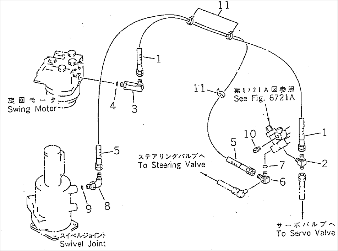 HYDRAULIC PIPING (RETURN) (FOR OUTRIGGER L.H.¤ R.H. INDEPENDENT MOVEMENT)(#2896-)