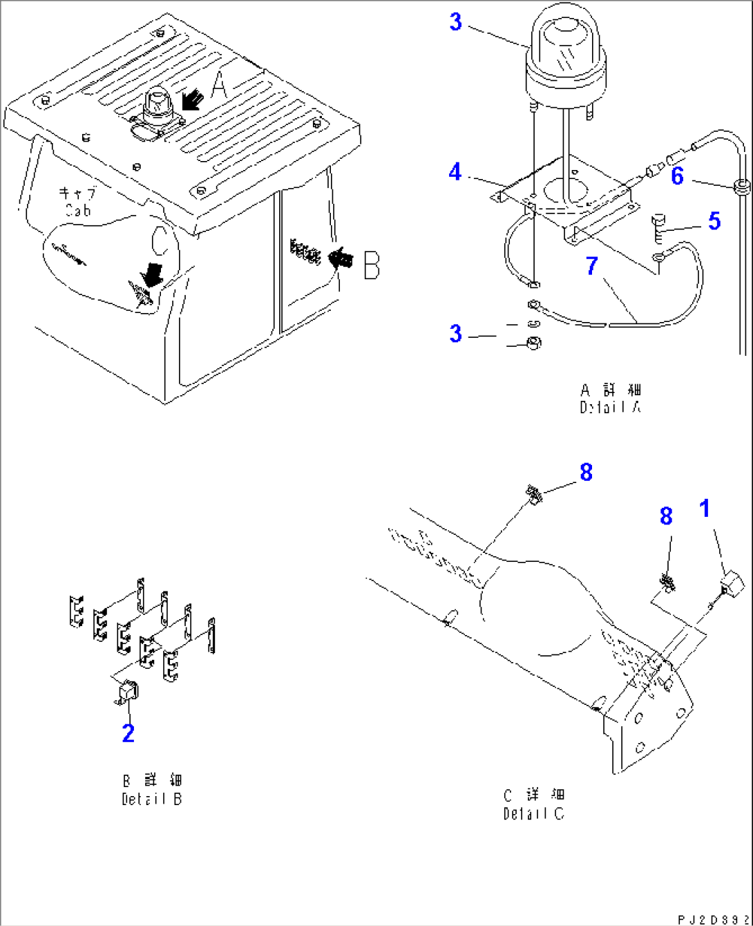 CAB ELECTRICAL (WITH BEACON LAMP)(#1001-1067)