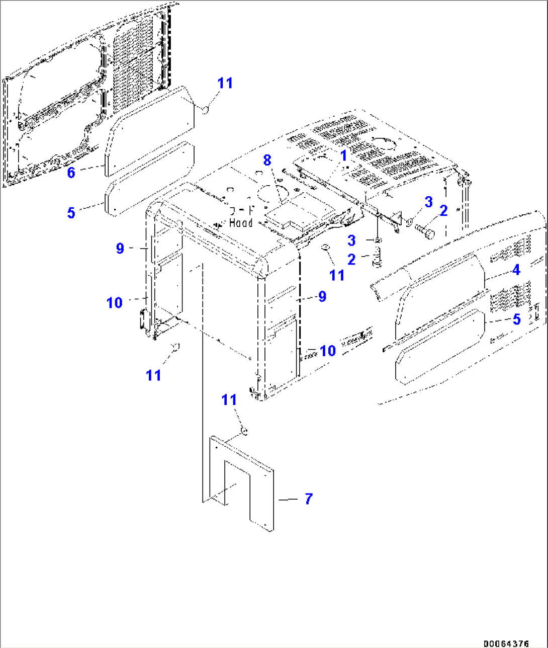 Engine Hood, Cover and Sheet (#75053-)