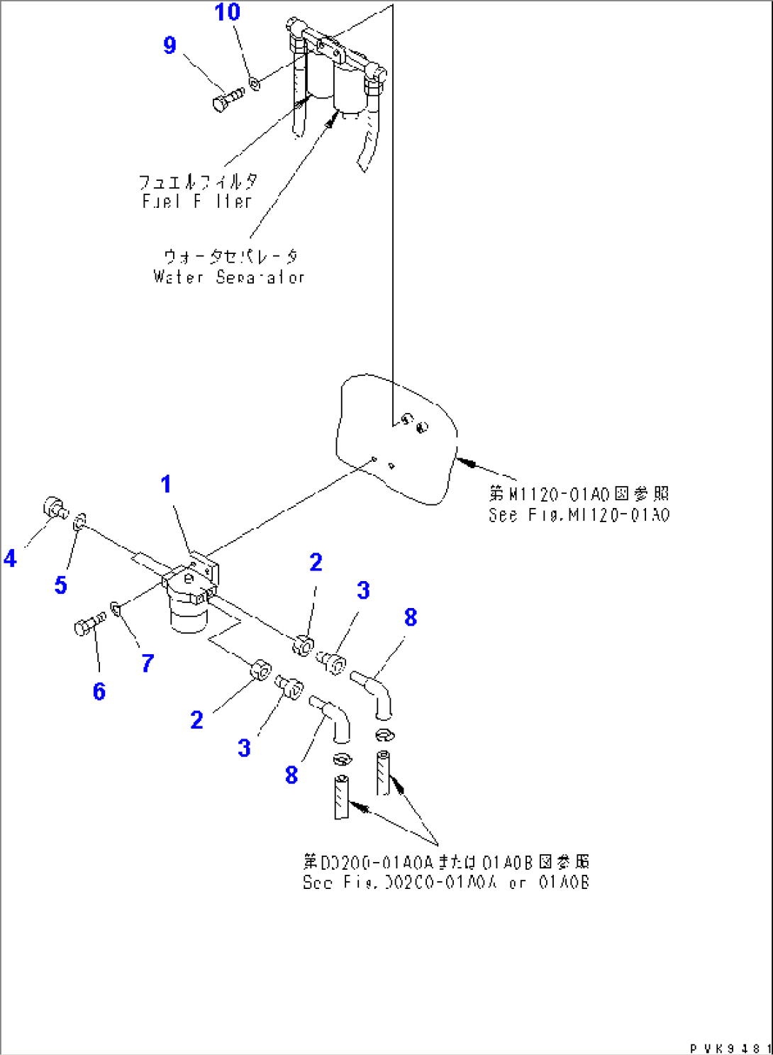 FUEL LINES (WATER SEPARATOR)(#K32001-)