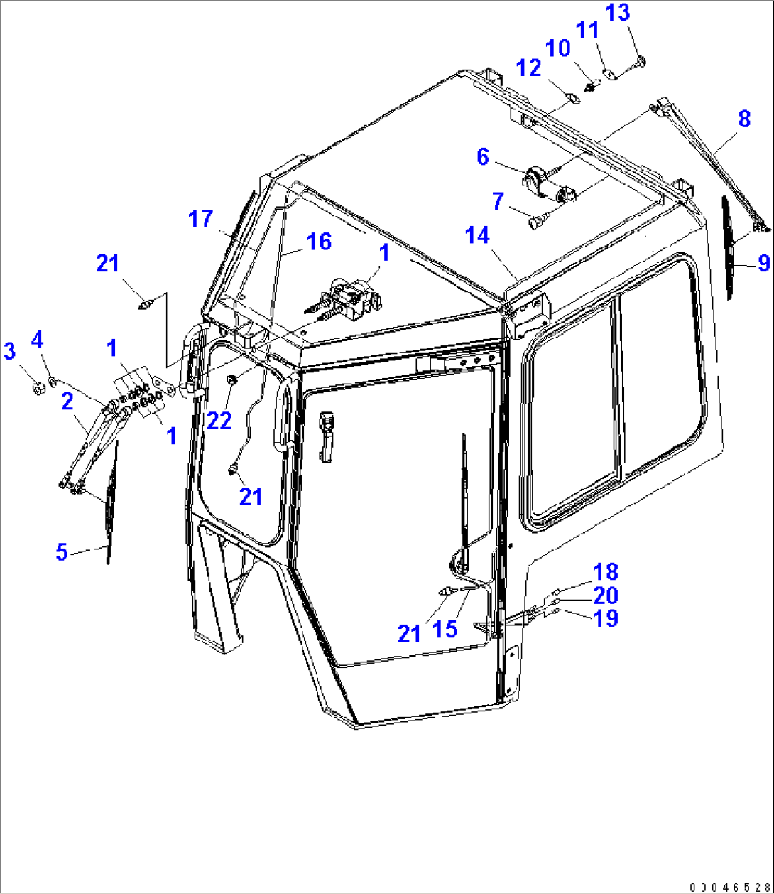 CAB (FRONT AND REAR WIPER)(#1201-)