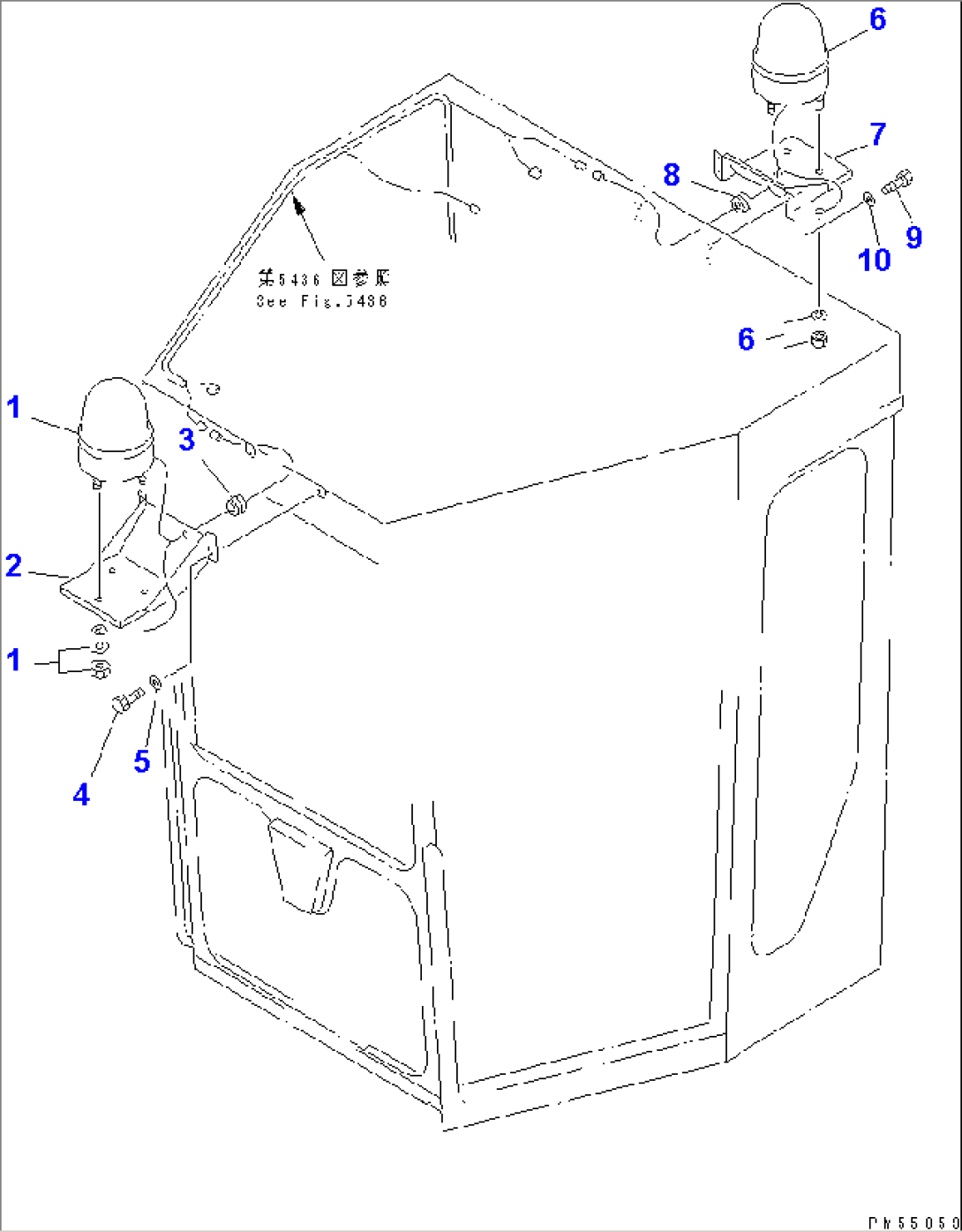 BEACON LAMP (CAB MOUNTING TYPE)(#2001-3400)