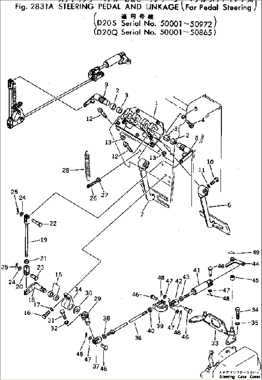 STEERING PEDAL AND LINKAGE (FOR PEDAL STEERING)(#50001-50972)