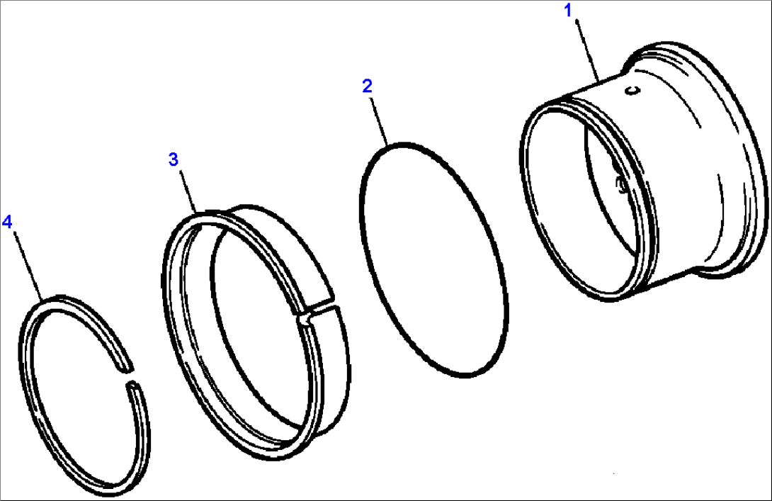 WHEELS, 3 PIECE RIM - 15.5 X 25 515C