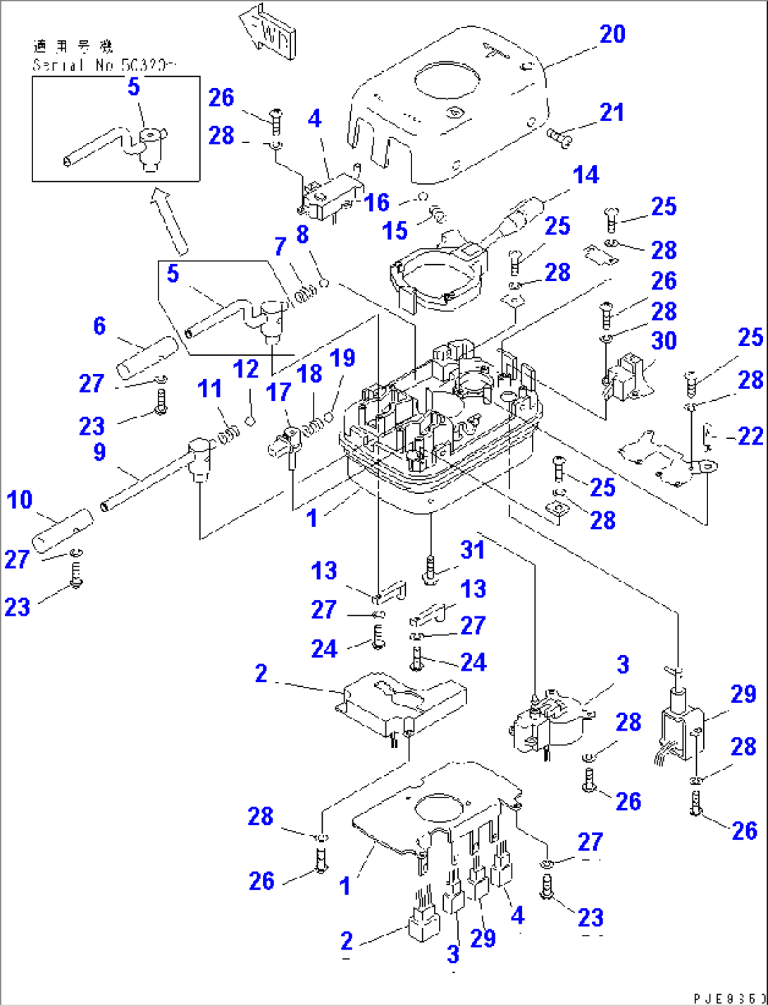 TRANSMISSION CONTROL SWITCH(#50001-52018)