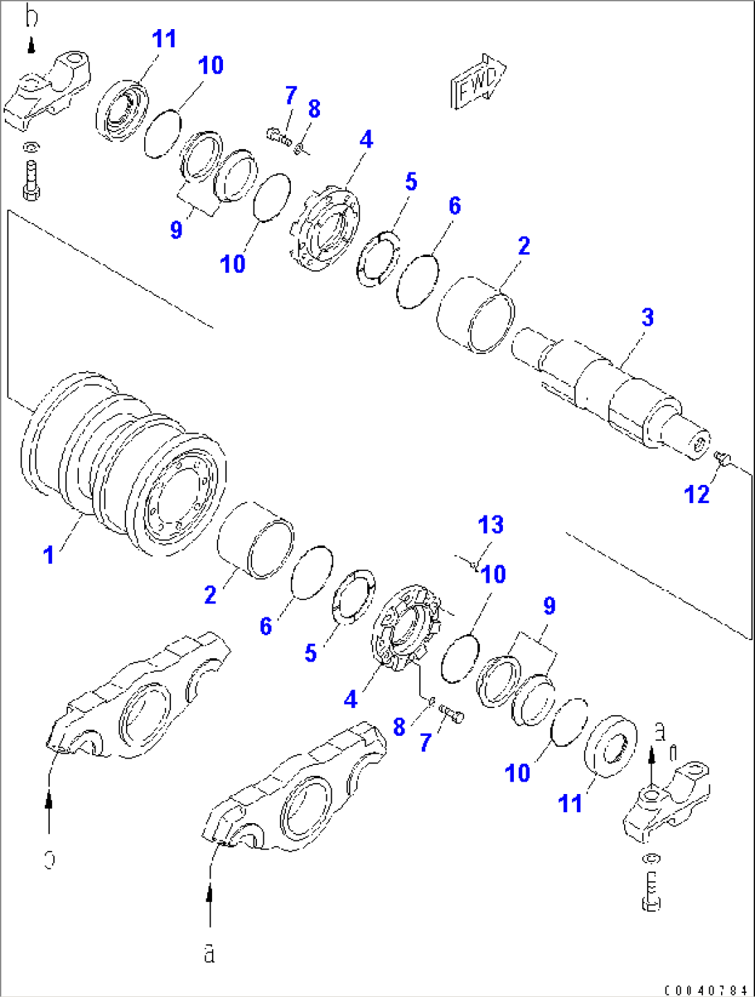 TRACK FRAME (TRACK ROLLER) (DOUBLE) (R.H.) (1/2)(#30001-)